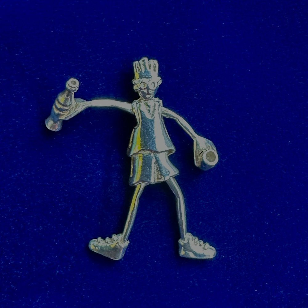 Silver charm youth with moving arms and legs